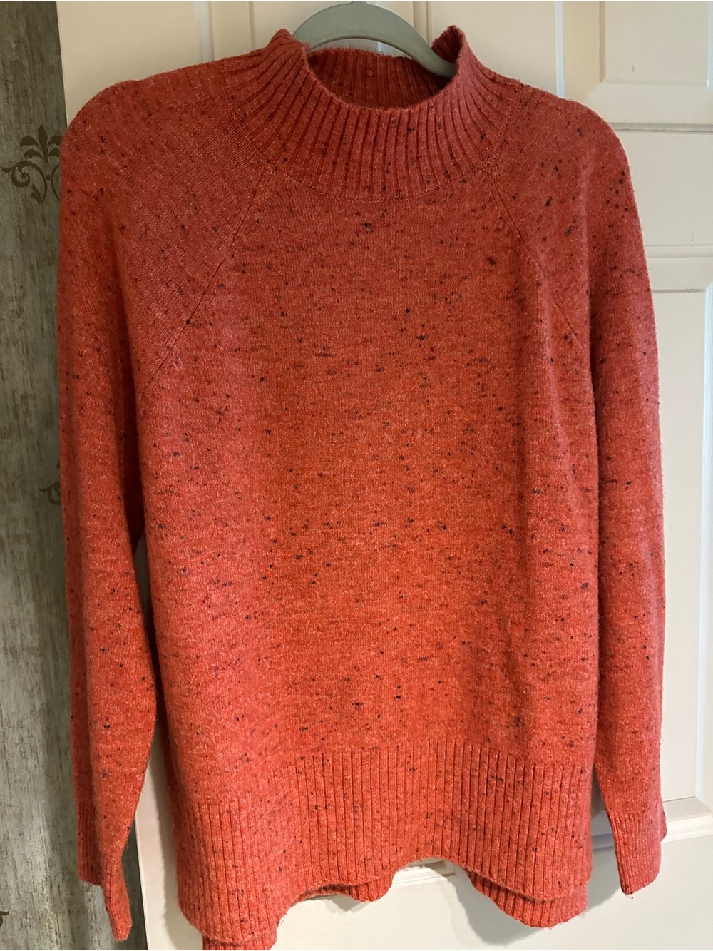 LOFT, soft orange mock tneck sweater
